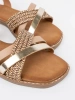 Sergio Leone Women's Flat Gold Sandals