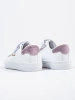 White Kids' Sneakers with Pink Glitter
