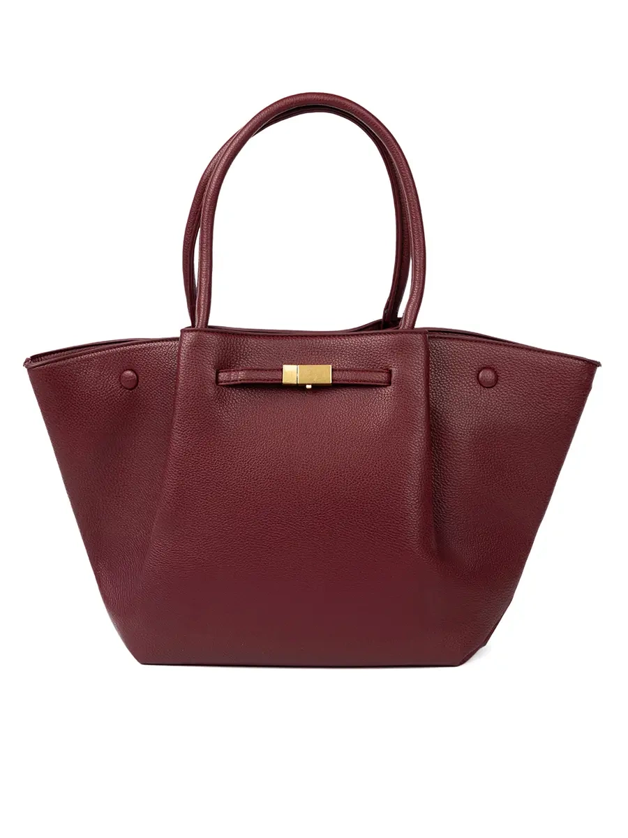 Elegant Burgundy Shoulder Shopper Bag