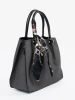 Czarna średnia torebka z ozdobną chustą