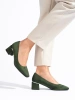 Vinceza Low Block Heel Pumps in Green