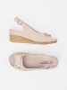 Light beige wedge sandals
