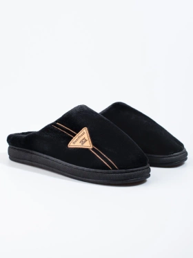 Ciepłe czarne kapcie męskie 