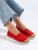 Red Leather Platform Espadrilles by T. Sokolski