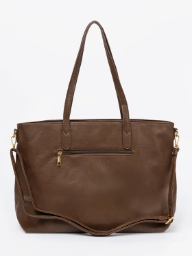 Brown bag with gold elements