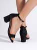 Sparkling Black Heeled Sandals
