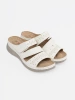 Light white wedge slippers