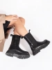 Black high ankle platform boots