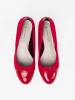 Red Pumps with Patent Toe Cap