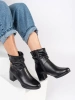Black Leather Ankle Boots with Scrunched Upper - Sergio Leone