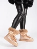 Golden Snow Boots with Faux Fur and Chunky Soles