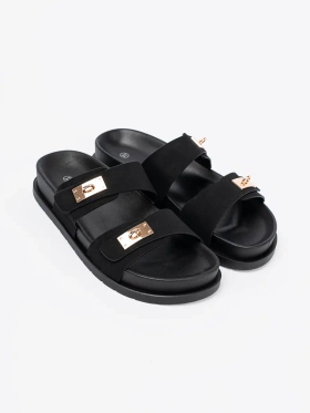Platform sandals with gold details
