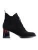 Suede Black Block Heel Ankle Boots
