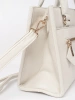 Light beige satchel bag with decorative zipper