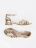 Elegant Gold Low Heel Sandals