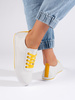 White Sneakers with Yellow Laces