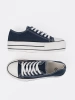 Women's navy platform sneakers