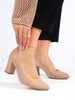 Comfortable Beige Suede Pumps by Sergio Leone