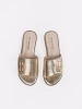 Women's gold flat sandals