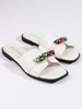 White Sandals with Sparkling Stones