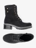 Black lace-up worker boots with thick sole