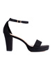 Black Suede Block Heel Sandals