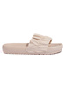 Light Beige Ruched Slide Sandals