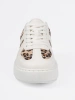 Białe sneakersy z wstawkami w panterkę