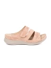 Light pink wedge flip-flops