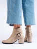 Suede Block Heel Ankle Boots by T. Sokolski in Beige