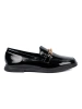 Elegant Patent Loafers with Gold Ornament