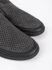 Grey Perforated Loafers