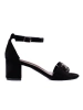 Black Suede Heeled Sandals - Potocki Collection
