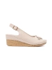 Light beige wedge sandals