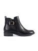 Black Chelsea Boots with Gold Accents