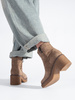 Beige Suede Block Heel Boots by Sergio Leone
