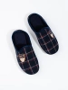 Cozy Checkered Navy Slippers