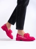 Fuchsia Patent Loafers with Crystals