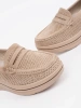 Beige thick-soled loafers