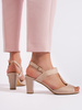 Golden Block Heel Sandals