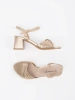 Gold elegant block heel sandals
