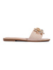 Beige Slide Sandals with Embellishment