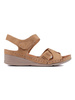 Camel Comfort Wedge Sandals