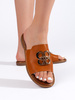 Charming Brown Slip-Ons with Decorative Accent