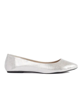 Shimmering Silver Glitter Flats