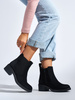 Black Ankle Boots with Low Block Heel