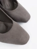 Suede Pumps on Column Heel in Grey
