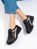 Black Leather Platform Sneakers