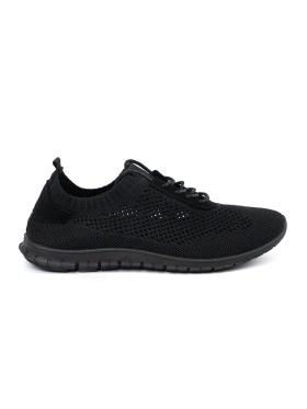 Black Lace-Up Women's Athletic Shoes