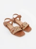 Brown sandals with leather insole